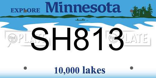 SH813 Minnesota License Plate