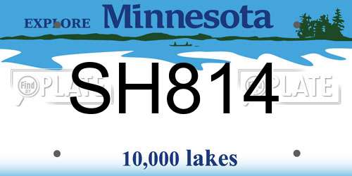 SH814 Minnesota License Plate