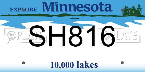 SH816 Minnesota License Plate