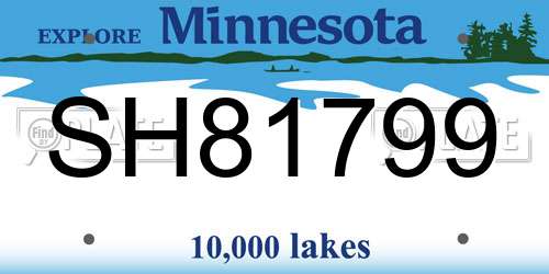 SH81799 Minnesota License Plate