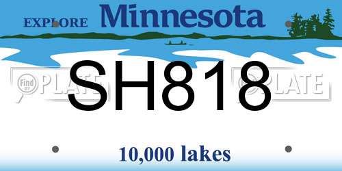 SH818 Minnesota License Plate