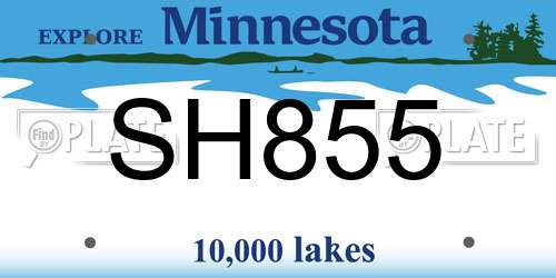 SH855 Minnesota License Plate