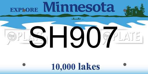 SH907 Minnesota License Plate
