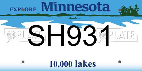 SH931 Minnesota License Plate