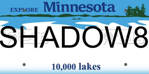SHADOW8 Minnesota License Plate