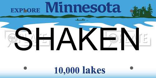 SHAKEN Minnesota License Plate