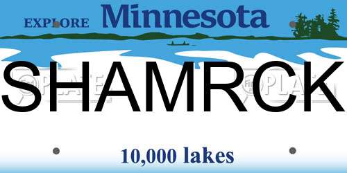 SHAMRCK Minnesota License Plate