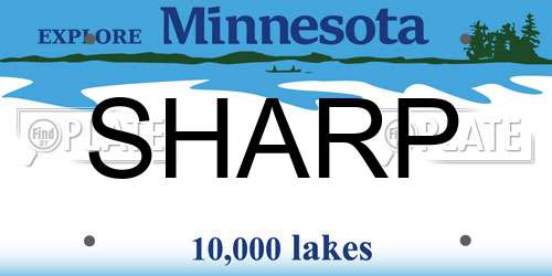 SHARP Minnesota License Plate
