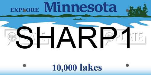 SHARP1 Minnesota License Plate