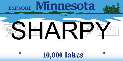 SHARPY Minnesota License Plate