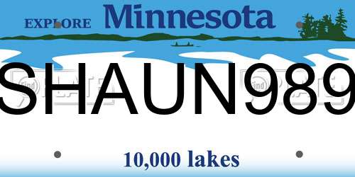 SHAUN989 Minnesota License Plate