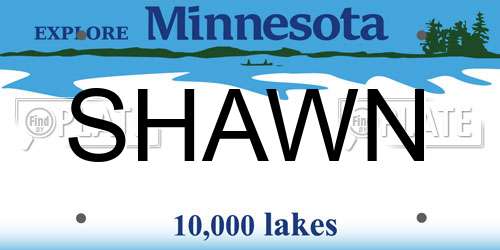 SHAWN Minnesota License Plate