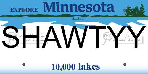 SHAWTYY Minnesota License Plate