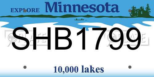 SHB1799 Minnesota License Plate