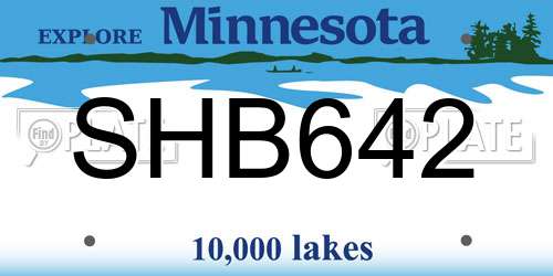 SHB642 Minnesota License Plate