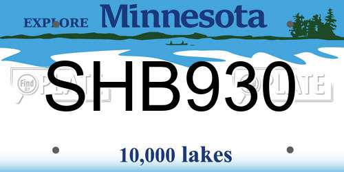 SHB930 Minnesota License Plate
