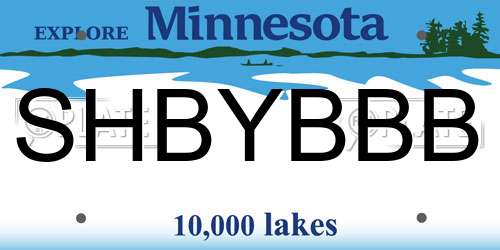 SHBYBBB Minnesota License Plate
