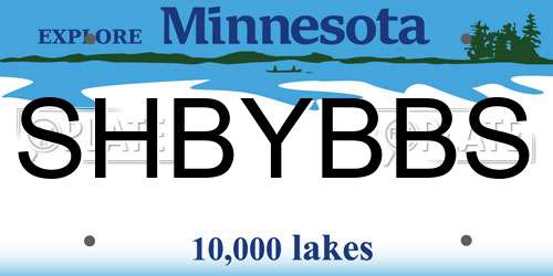 SHBYBBS Minnesota License Plate