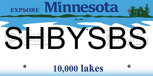 SHBYSBS Minnesota License Plate