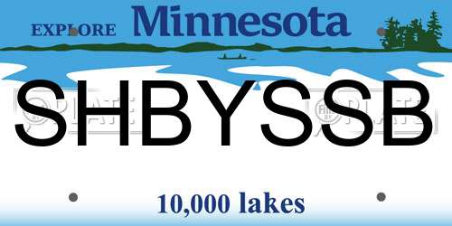 SHBYSSB Minnesota License Plate