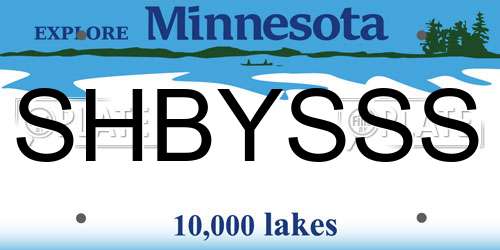 SHBYSSS Minnesota License Plate