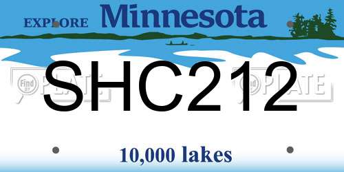 SHC212 Minnesota License Plate