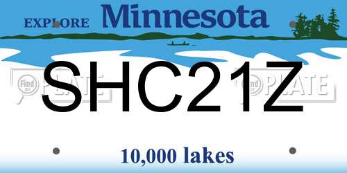 SHC21Z Minnesota License Plate