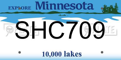 SHC709 Minnesota License Plate