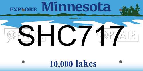 SHC717 Minnesota License Plate