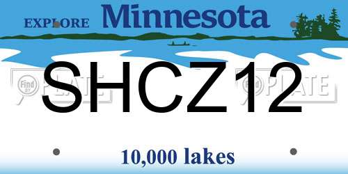 SHCZ12 Minnesota License Plate