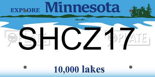 SHCZ17 Minnesota License Plate