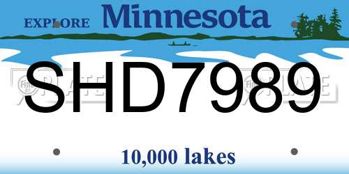 SHD7989 Minnesota License Plate