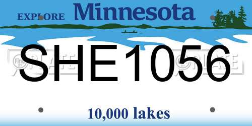 SHE1056 Minnesota License Plate