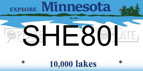 SHE80I Minnesota License Plate