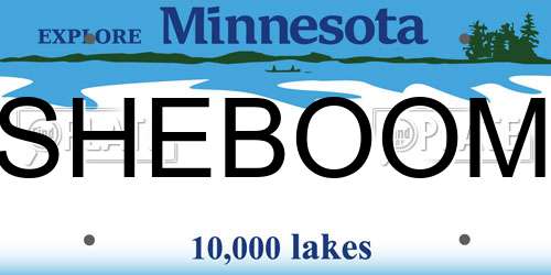 SHEBOOM Minnesota License Plate