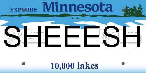 SHEEESH Minnesota License Plate