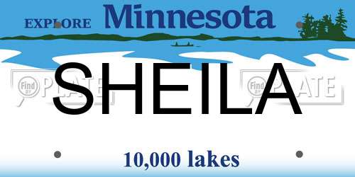 SHEILA Minnesota License Plate