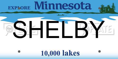 SHELBY Minnesota License Plate