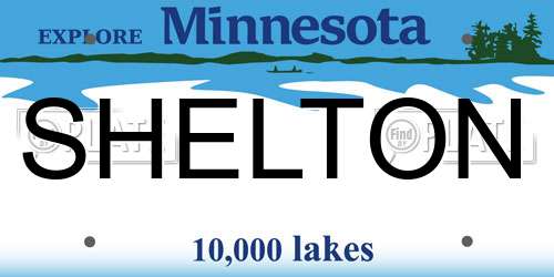 SHELTON Minnesota License Plate