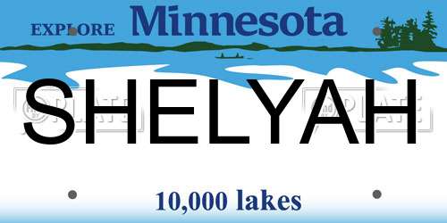 SHELYAH Minnesota License Plate