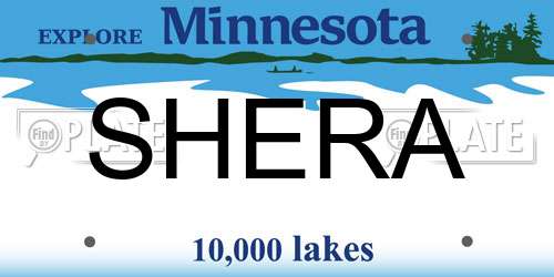 SHERA Minnesota License Plate
