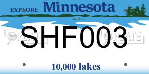 SHF003 Minnesota License Plate