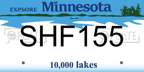 SHF155 Minnesota License Plate