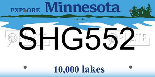 SHG552 Minnesota License Plate