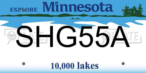 SHG55A Minnesota License Plate