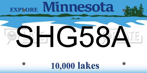 SHG58A Minnesota License Plate