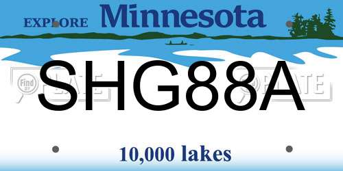 SHG88A Minnesota License Plate