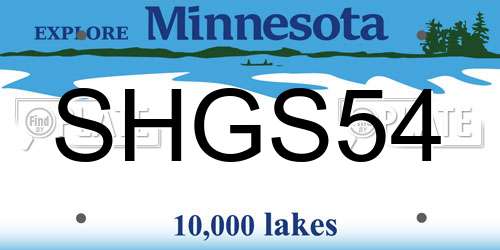 SHGS54 Minnesota License Plate