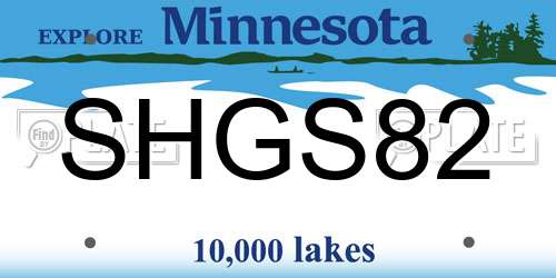SHGS82 Minnesota License Plate