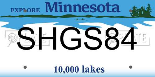 SHGS84 Minnesota License Plate